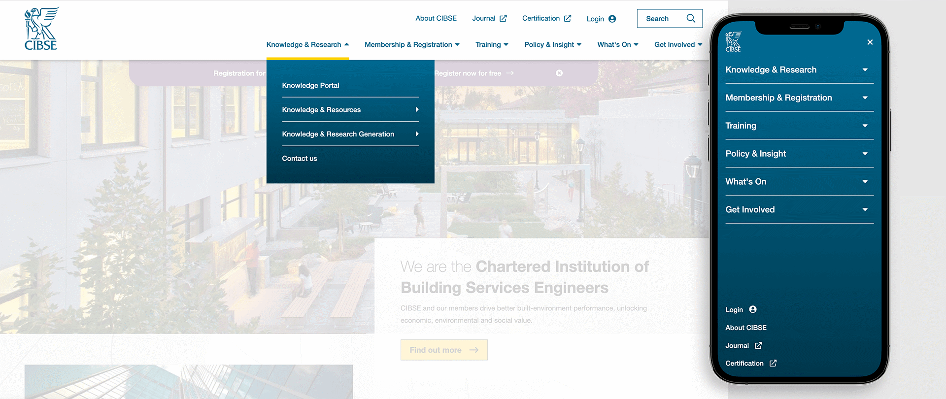 CIBSE app screen