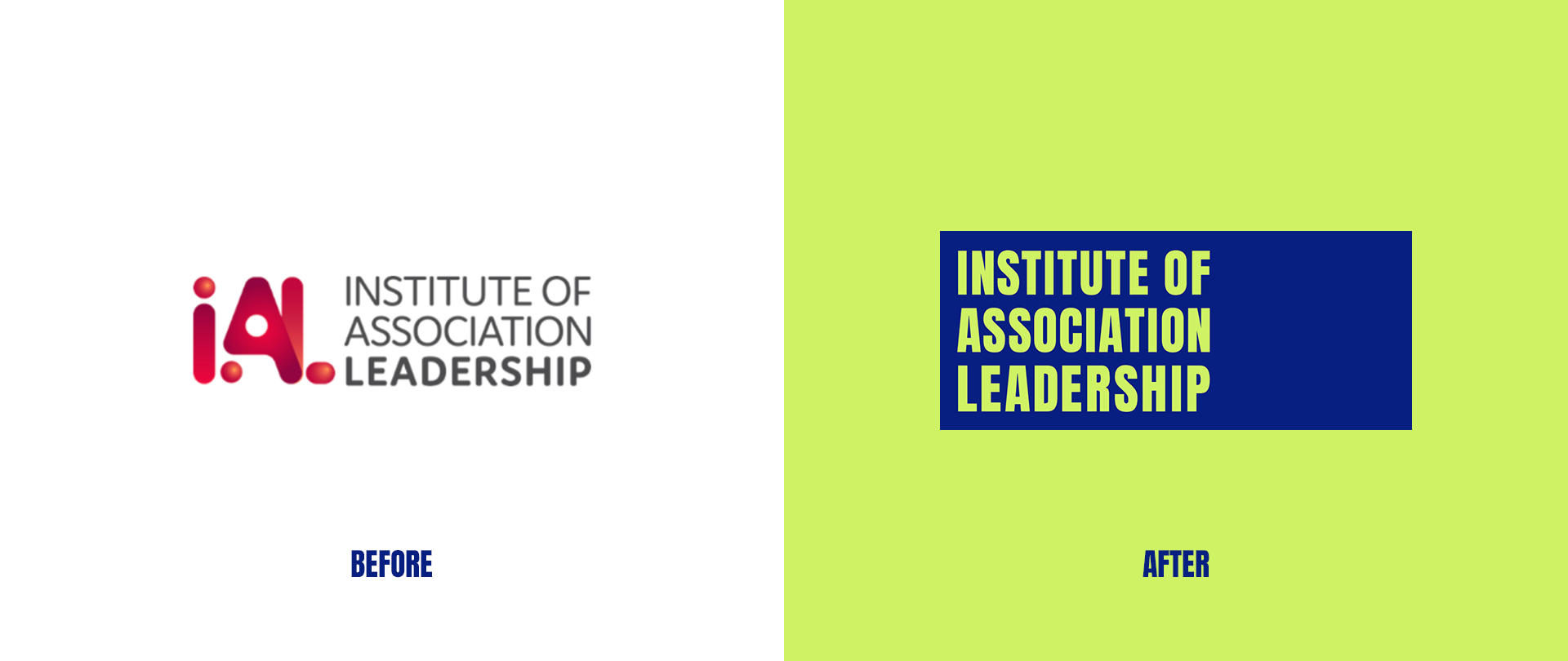 IAL logo before and after the rebrand
