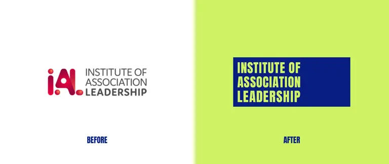 IAL logo before and after the rebrand