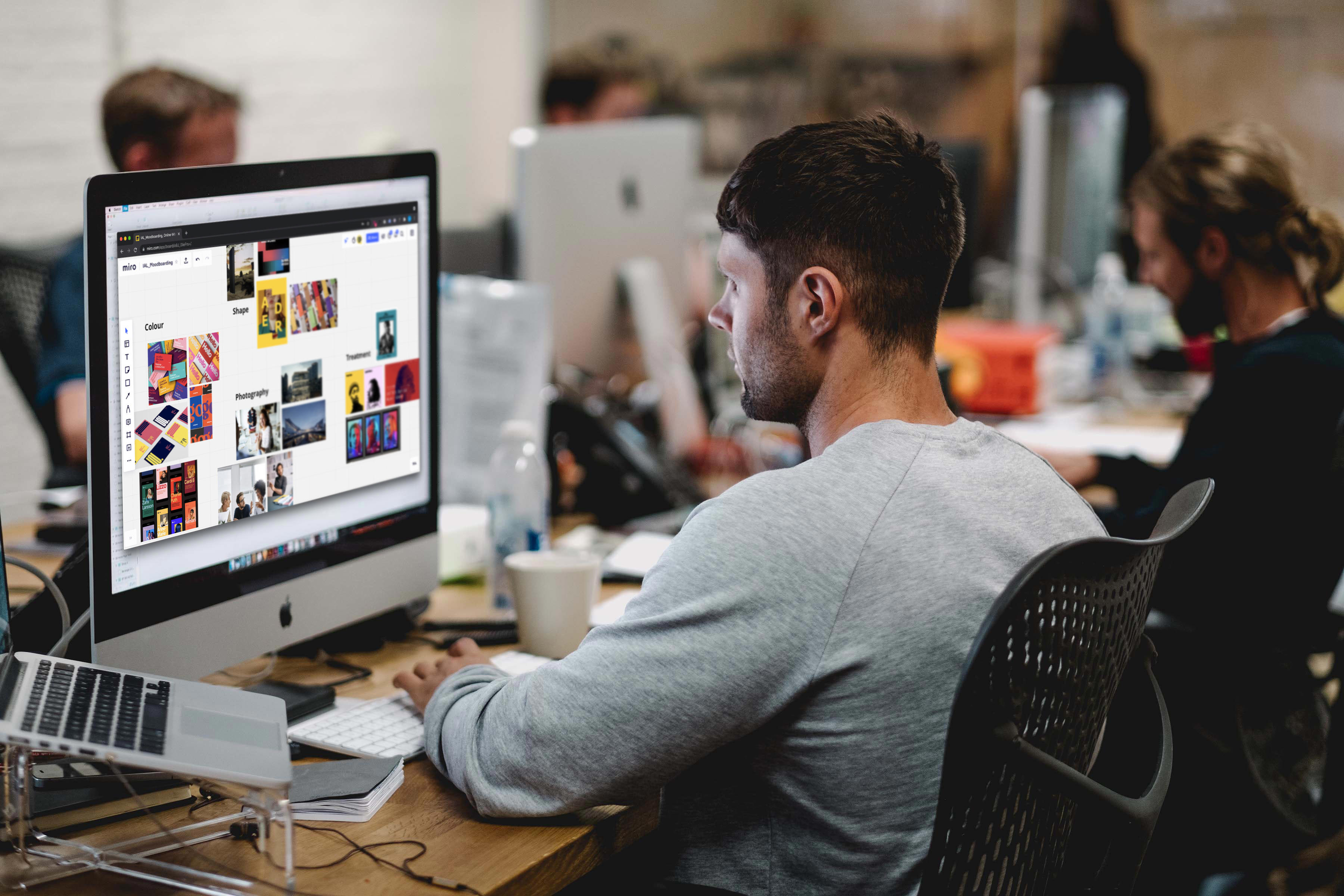 Person working at desktop