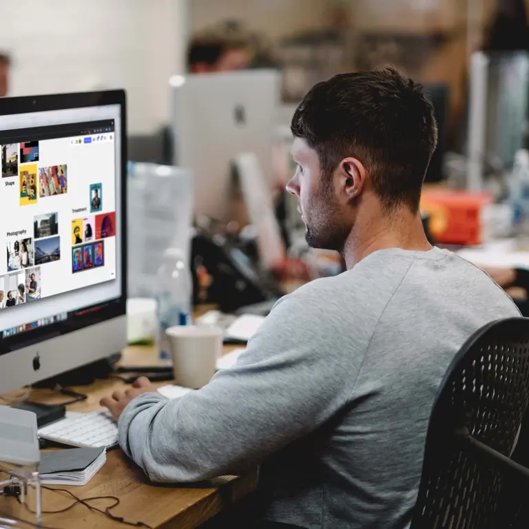Person working at desktop