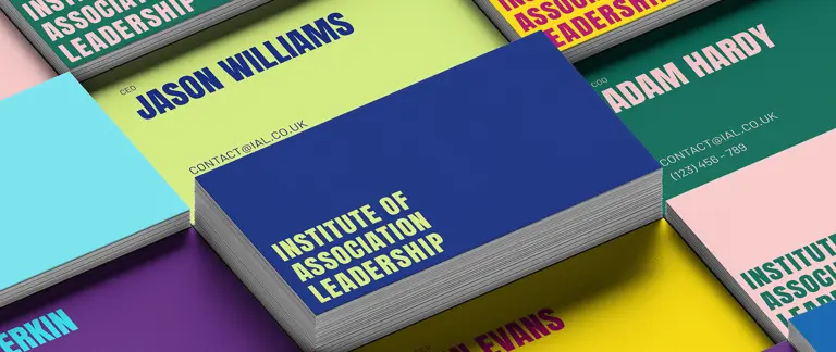 Stacks of IAL business cards