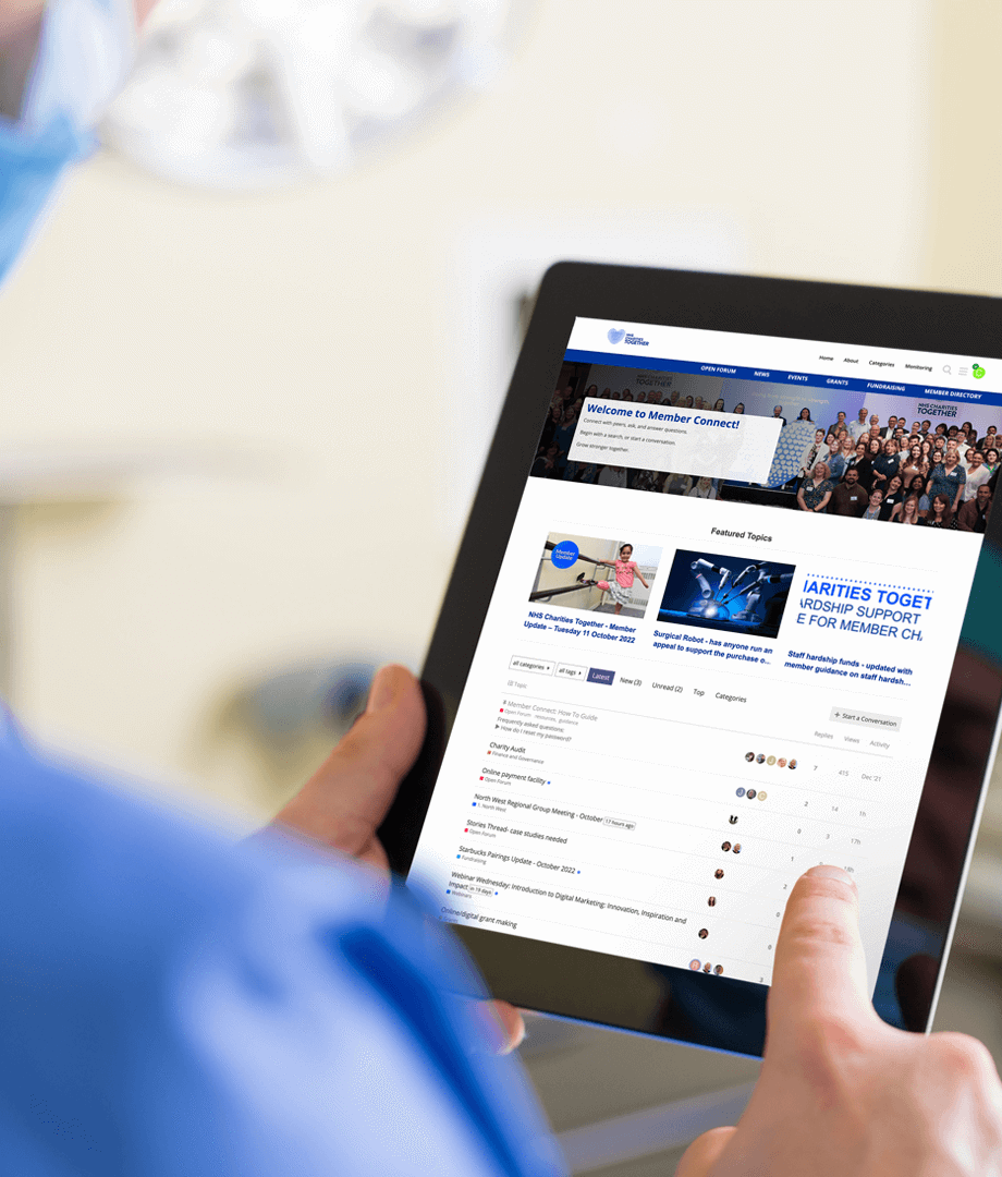 The NHSCT website displayed on a tablet