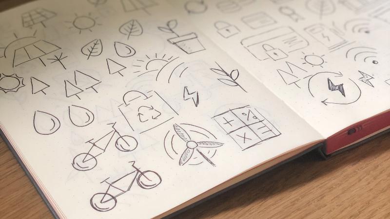 Sketches of possible icon designs