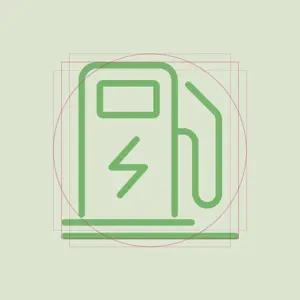 An electrical vehicle charging icon