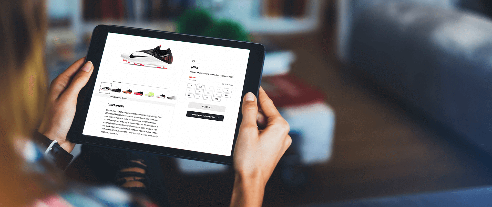 Trainer store page on tablet