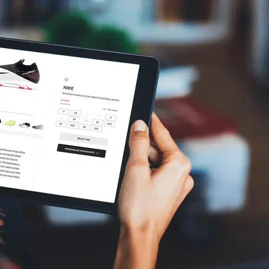 Trainer store page on tablet