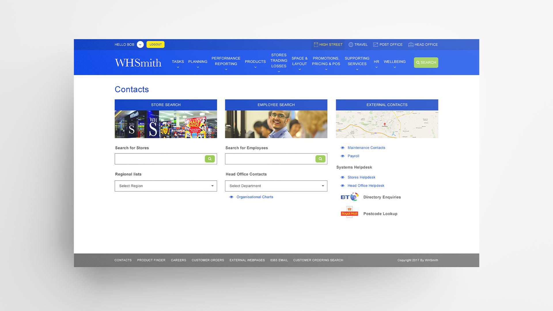 Screenshot from the whsmith site