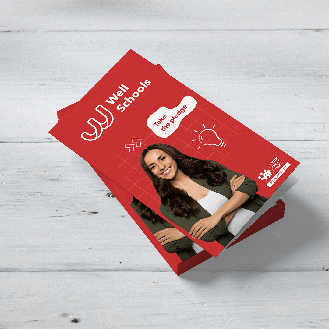 printed leaflets featuring the new branding