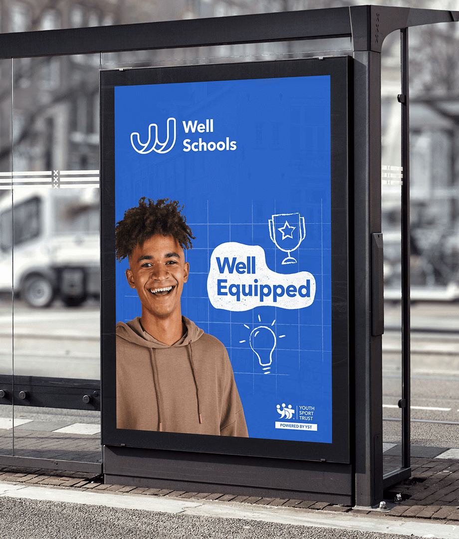 Well Schools advert at bus stop