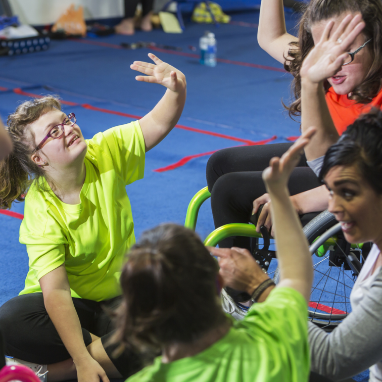 A group of young people in a sports session