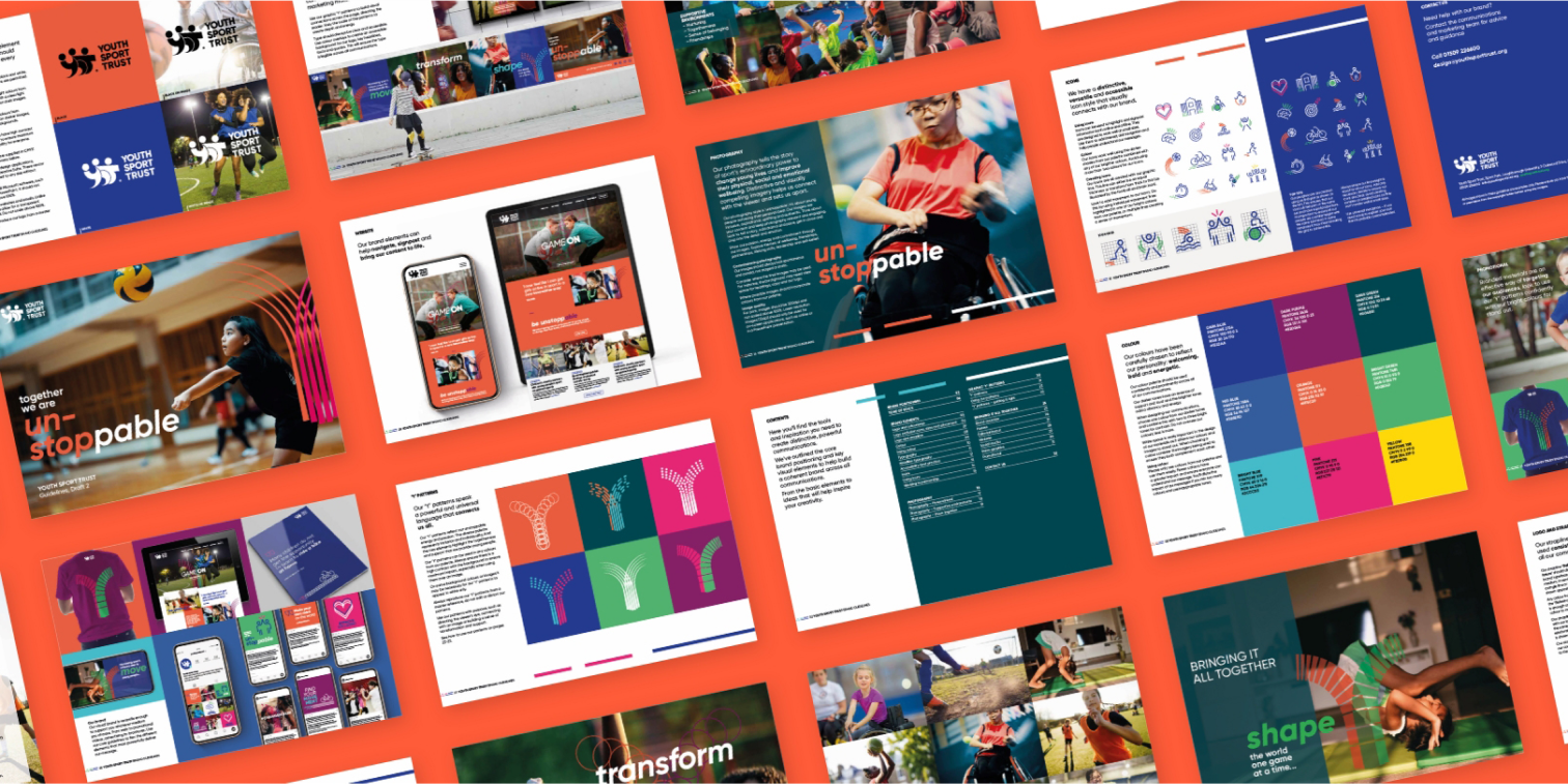 Multiple panels showing the design layouts for the YST site