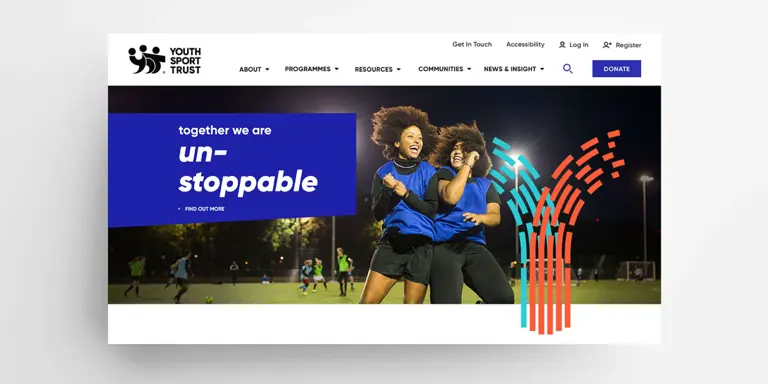The header section of the award winning YST site by Cantarus
